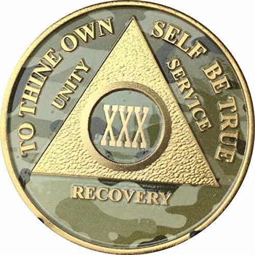 30 Year AA Medallion Camo Gold Plated Anniversary Chip Camouflage Color