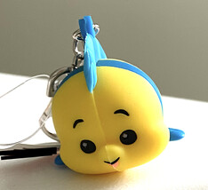 Disney Parks Little Mermaid Flounder Wishables Keychain with Lobster Claw NEW