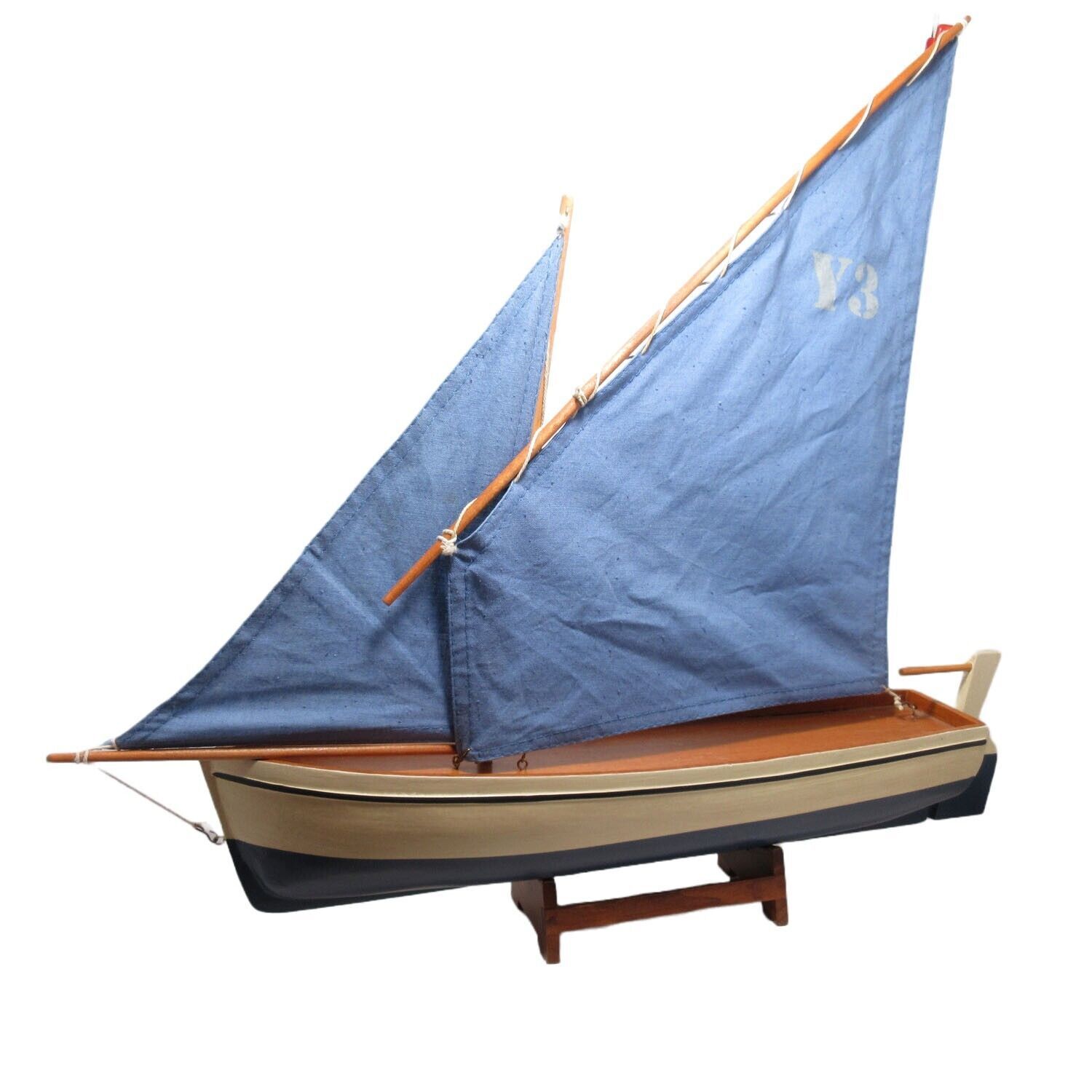 Authentic Models Y3 Madeira Decorative Yacht Sail Boat Crate Barrel ...