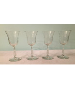Vintage Lot of 4 Wine Champagne Stem Clear Glasses - $22.49