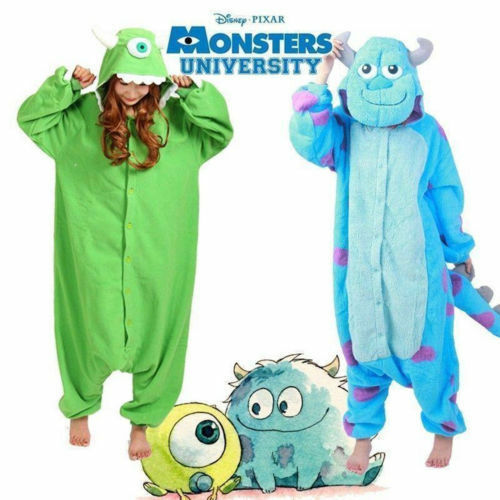 HalloweeAdult/Kid Monsters Mike Wazowski&sulley Costume Pajamas-Ones Sleepwear.