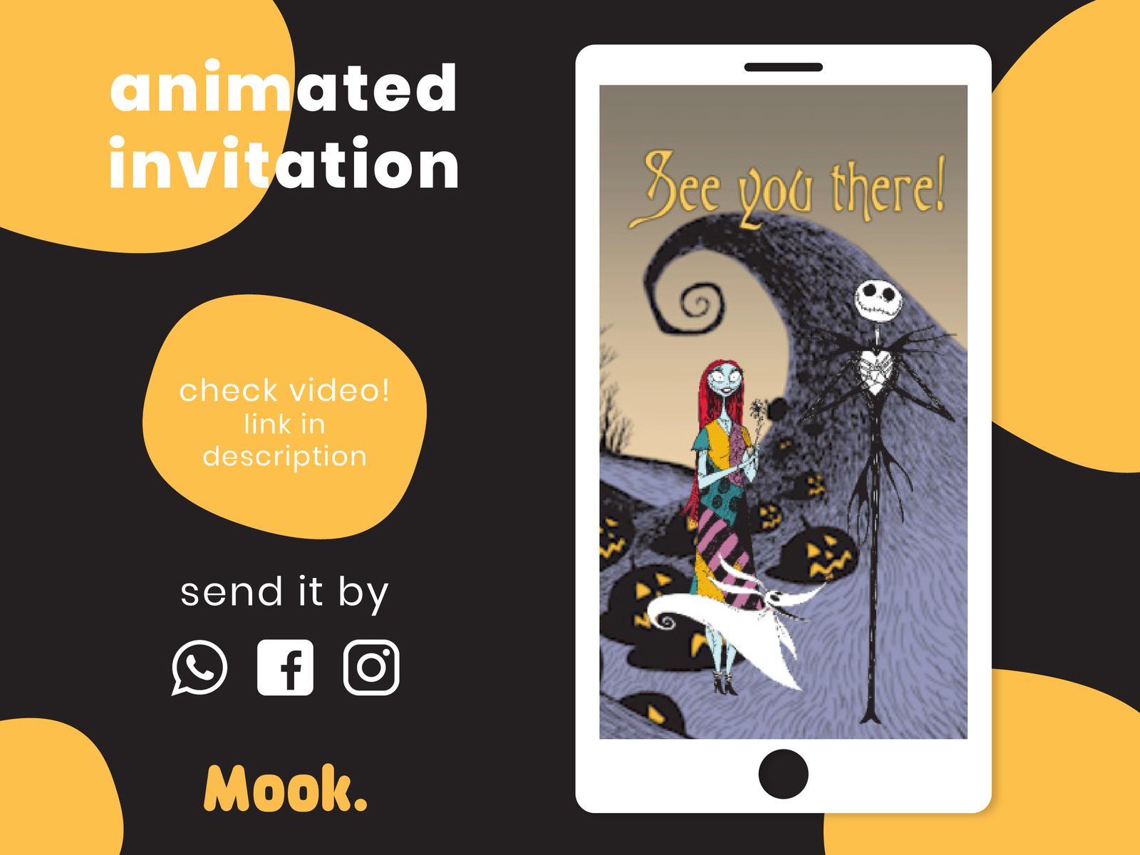 Jack Skellington Video Invitation Animated, Jack Digital Birthday ...