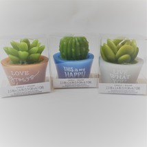 Succulent Shaped Candles, 2.6", Love Grows, Happy Place, Live What You Love image 2