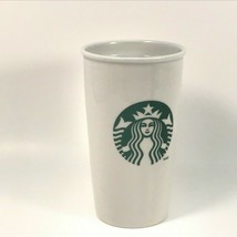 Starbucks 2011 Mermaid Tumbler Ceramic Travel Coffee Mug / Glass White 12oz - $24.75