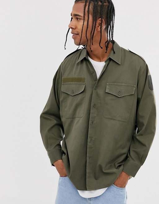 New Austrian army fieldshirt shirt olive khaki military unissued field 1980s 