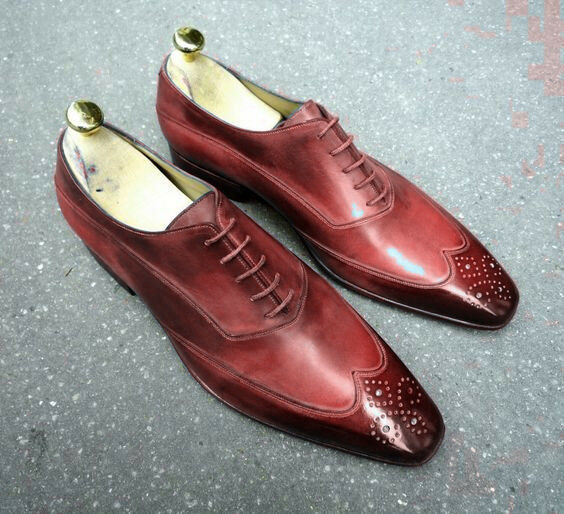 burgundy wingtip oxfords