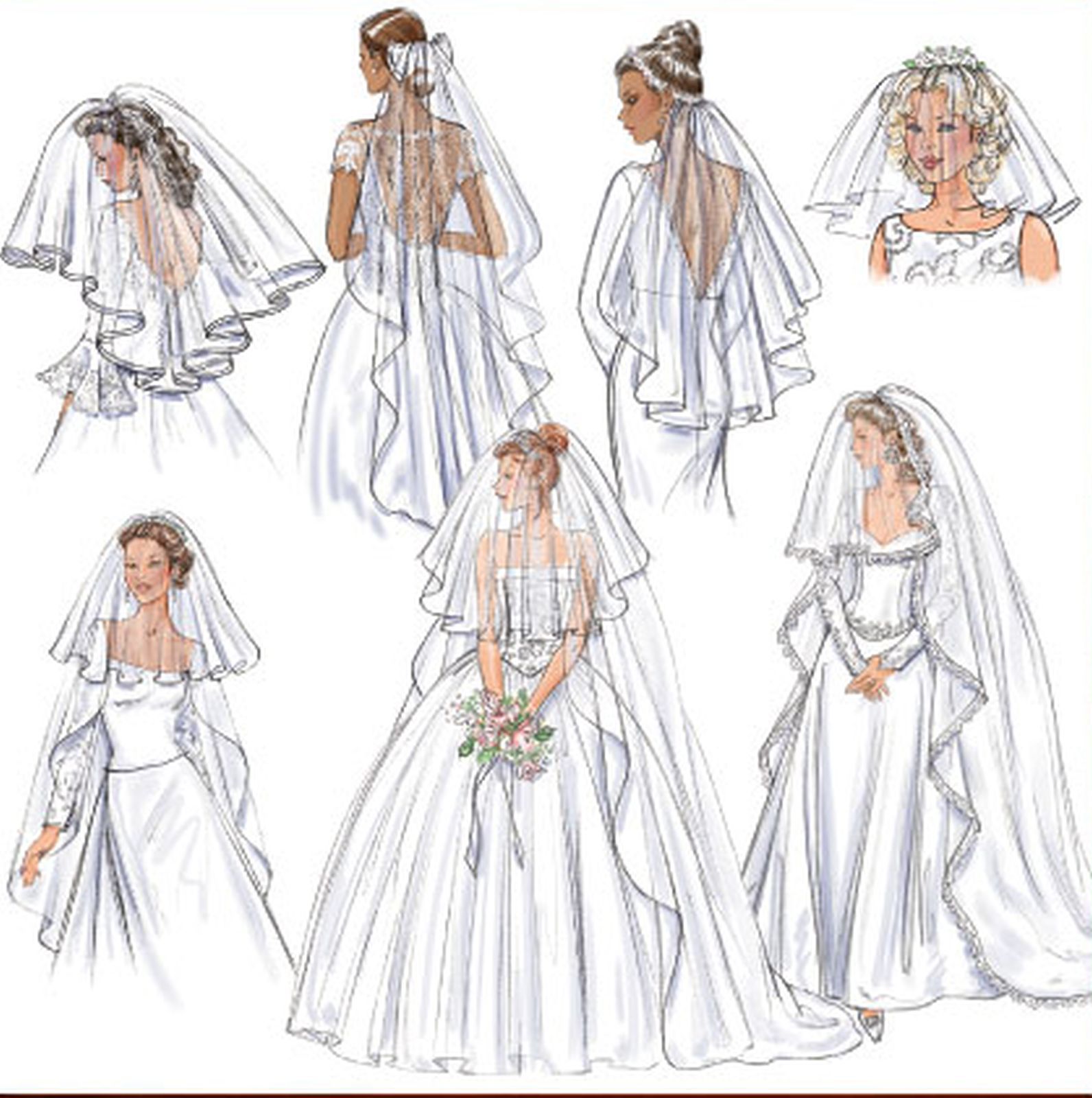 Одежд невесты рисунок фата