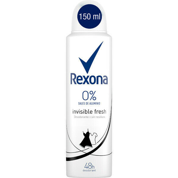 Rexona INVISIBLE Fresh 0% Aluminum deodorant spray 150ml-FREE US SHIPPING