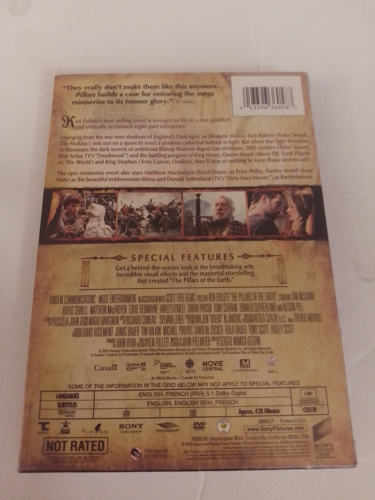 The Pillars of The Earth The Epic Eight Part Miniseries DVD Ken Follett ...