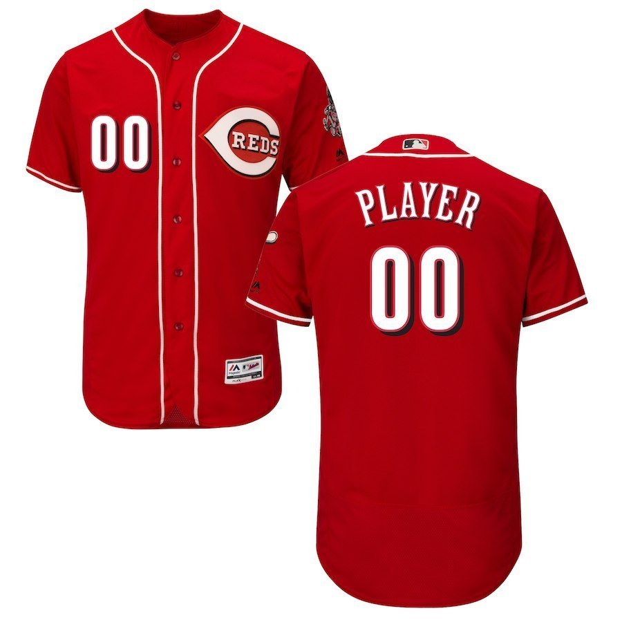 Men's Custom Jersey Sewn on Cincinnati Reds 2018 Collection Flex Base