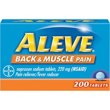 Aleve Back & Muscle Pain Reliever/Fever Naproxen Sodium Tablets, 220 mg 200 CT.. - $25.73