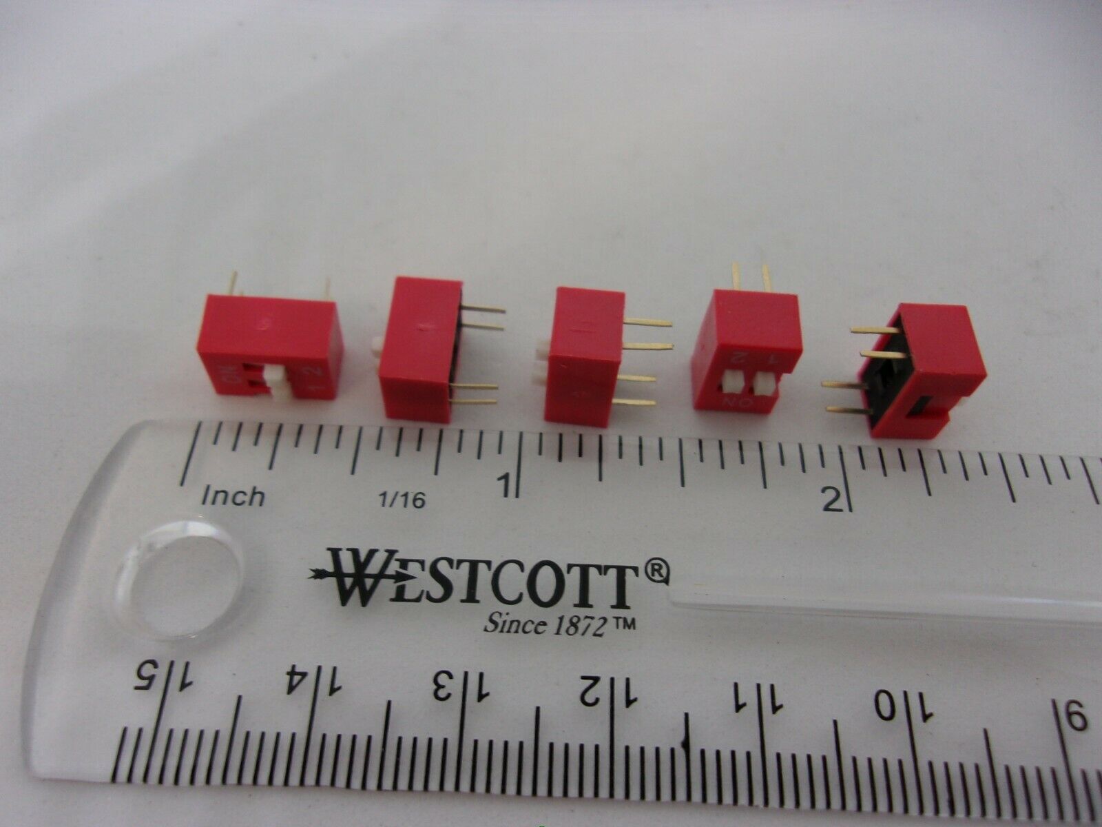 5x Pack Dual 2 Bit 2 Position Way On Off Jumper Slider Selector Switch