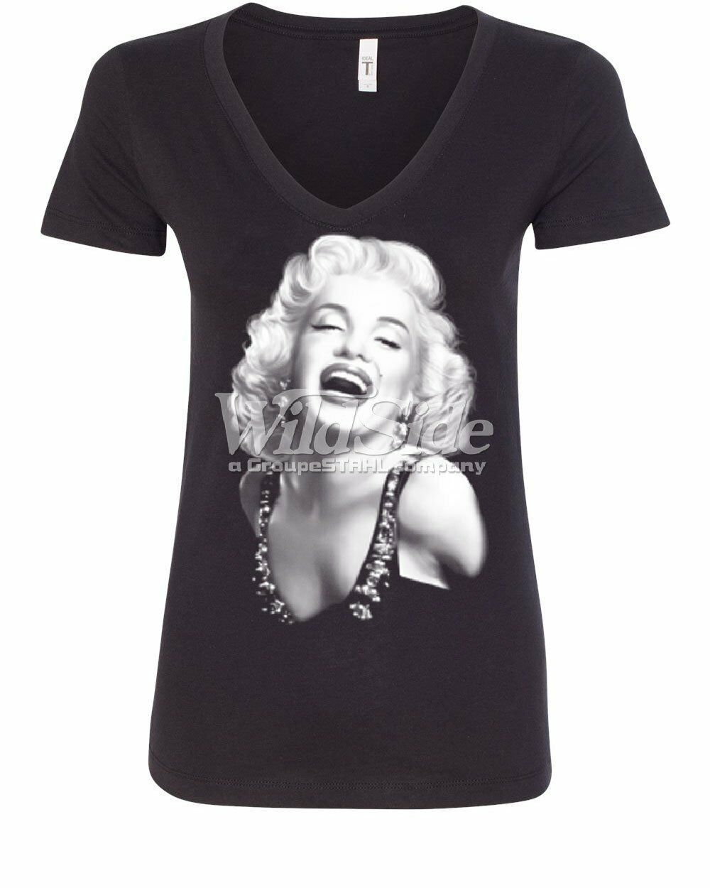 Blonde Starlet Marilyn Women's V-neck T-shirt Bombshell Sex Symbol 