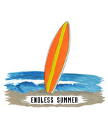&quot;Endless Summer&quot; Surfboard on Beach Vinyl Decal - Car Truck RV - $5.99+