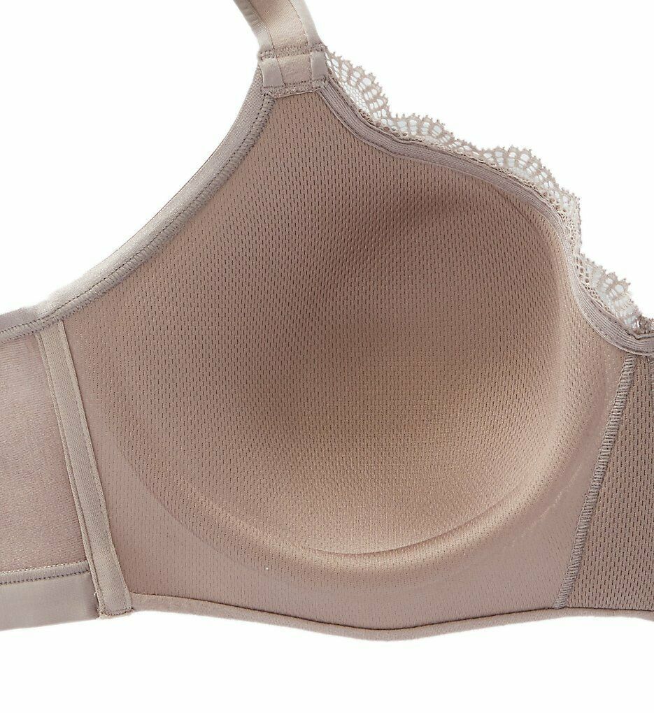 Curvy Couture MAUVE GREY Cotton Luxe Padded Wire-Free Bra, US 34H, UK ...