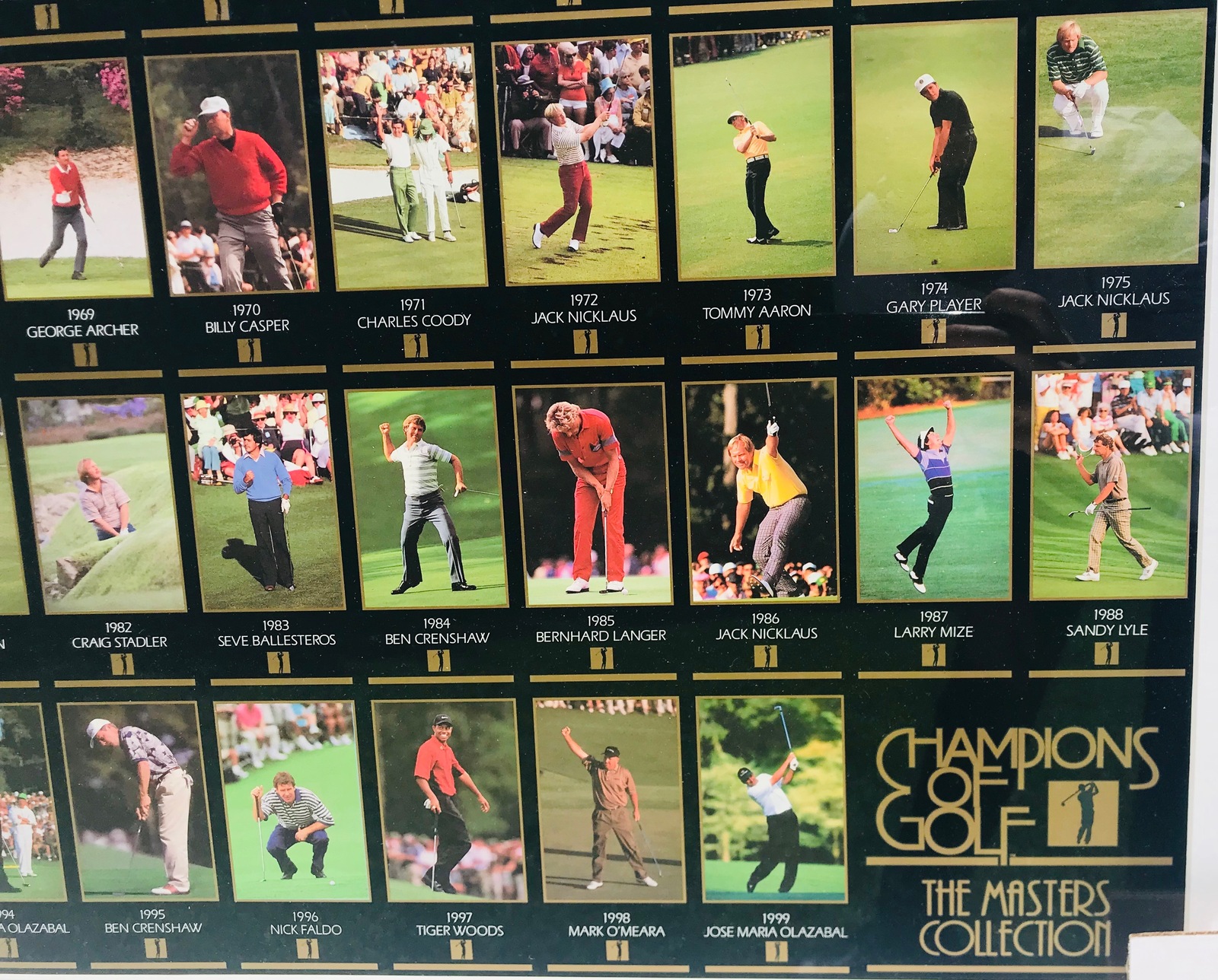CHAMPIONS OF GOLF THE MASTERS COLLECTION 1934 1999 ON PAPER CUSTOM