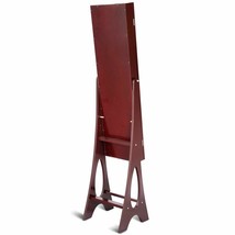 Durable Modern Brown Standing Mirror Jewelry Cabinet - $191.78