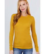 Deep Mustard Long Sleeve Thermal Crew Neck Top by Active™ - $10.99