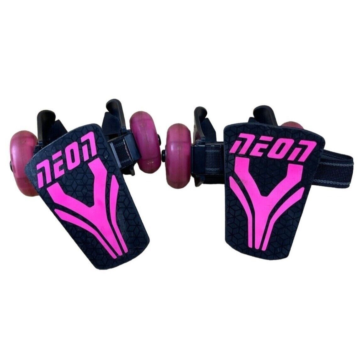 Neon Pop n Lock Street Rollers Pink Roller Skates Shoe Attachment LED