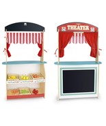  Wooden theater and shop - 2 in 1 - with fruit and vegetables 016 - $119.47