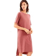 Eileen Fisher Notch Hem Shift Dress Petite P Pink Soft Tencel Stretch Je... - £90.30 GBP