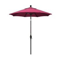 7.5 ft. Bronze Aluminum Market Collar Tilt Crank Lift Patio Umbrella in Hot  - $451.99