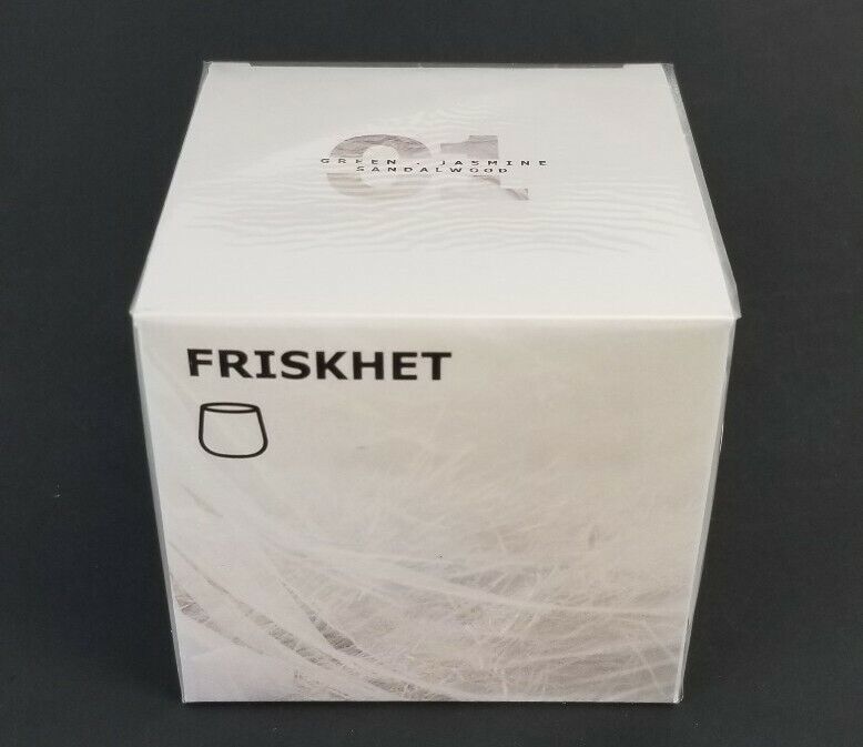 Ikea Friskhet Scented Candle in Glass White Linen Breeze, 25Hr New - $12.76