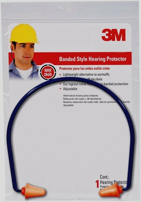 3M TEKK Safety Banded Hearing Protector EAR PLUGS 28 dB Adjustable
