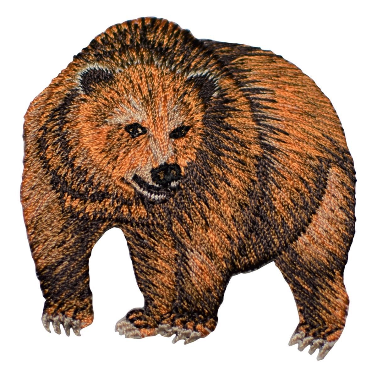 Kodiak Grizzly Bear Applique Patch (Iron on) - Patches