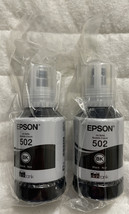 2 Genuine Epson 502 Black 127ml Ink Refills T502120 Exp 2026 - $34.63