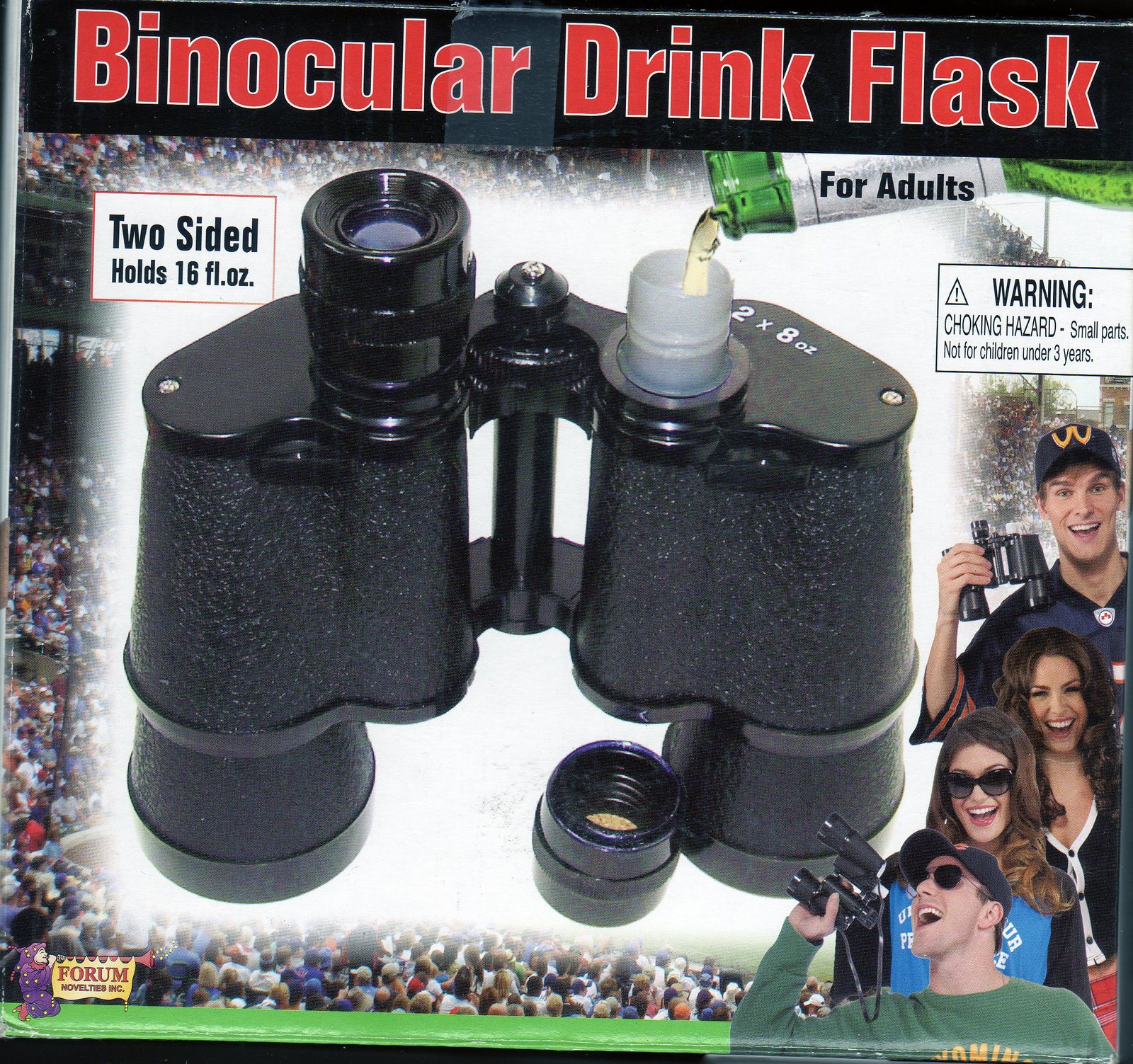 Binocular Drink Flask Two Sided Holds 16 oz Hidden Secret Liquor