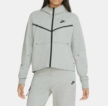 Nike Women&#39;s Tech Fleece Hoodie NEW AUTHENTIC Dark Grey Heather CW4298-063 - $120.00