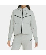 Nike Women's Tech Fleece Hoodie NEW AUTHENTIC Dark Grey Heather CW4298-063 - $120.00