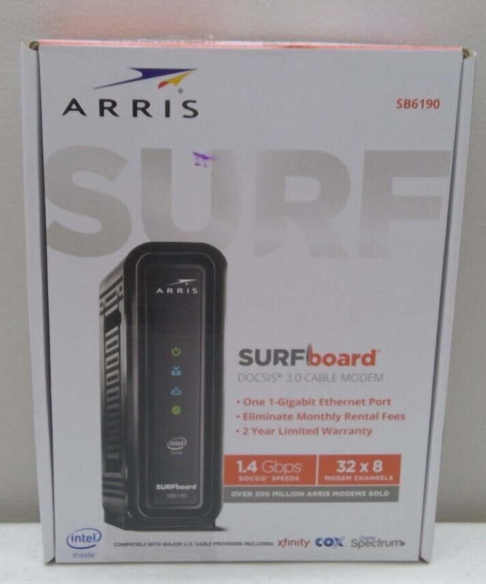 ARRIS-SURF BOARD- SB6190 DOCSIS 3.0 CABLE MODEM. - Modems