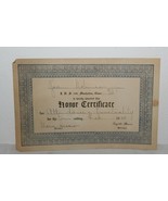 1948 Honor certificate  J. H. S. 138 Manhattan Grade 7B Principal Burns - $24.74