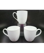 (3) Crate &amp; Barrel Aspen 15 Oz Mugs Set 4 1/4&quot; White Bistro Coffee Tea C... - $36.50