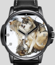 Fighting Wolves Angry Wolf Unique Unisex Beautiful Wrist Watch UK FAST - $54.00