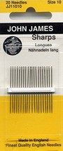 Colonial Needle JJ110-10 20 Count John James Sharps Needle, Size 10 - $17.52