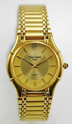 Oleg Cassini Watch Mens Midsize Gold Stainless Steel Water Resistant ...