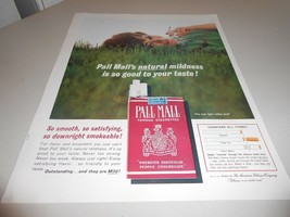 1963 Pall Mall Cigarettes Full Page Color Ad Saturday Evening Post Magazine - $7.92