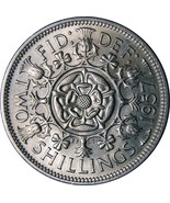 BRITAIN 2 SHILLINGS Coin  silver vintage uk british england - FREE SHIP     - $4.99