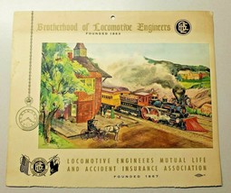 Vintage 1962 Calendar Lithograph Brotherhood of Locomotive Engineers (B5) - $14.99
