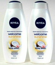(2 Bottles) Nivea Welcome Sunshine Almond Oil &amp; Coconut Scent Body Wash ... - $24.74