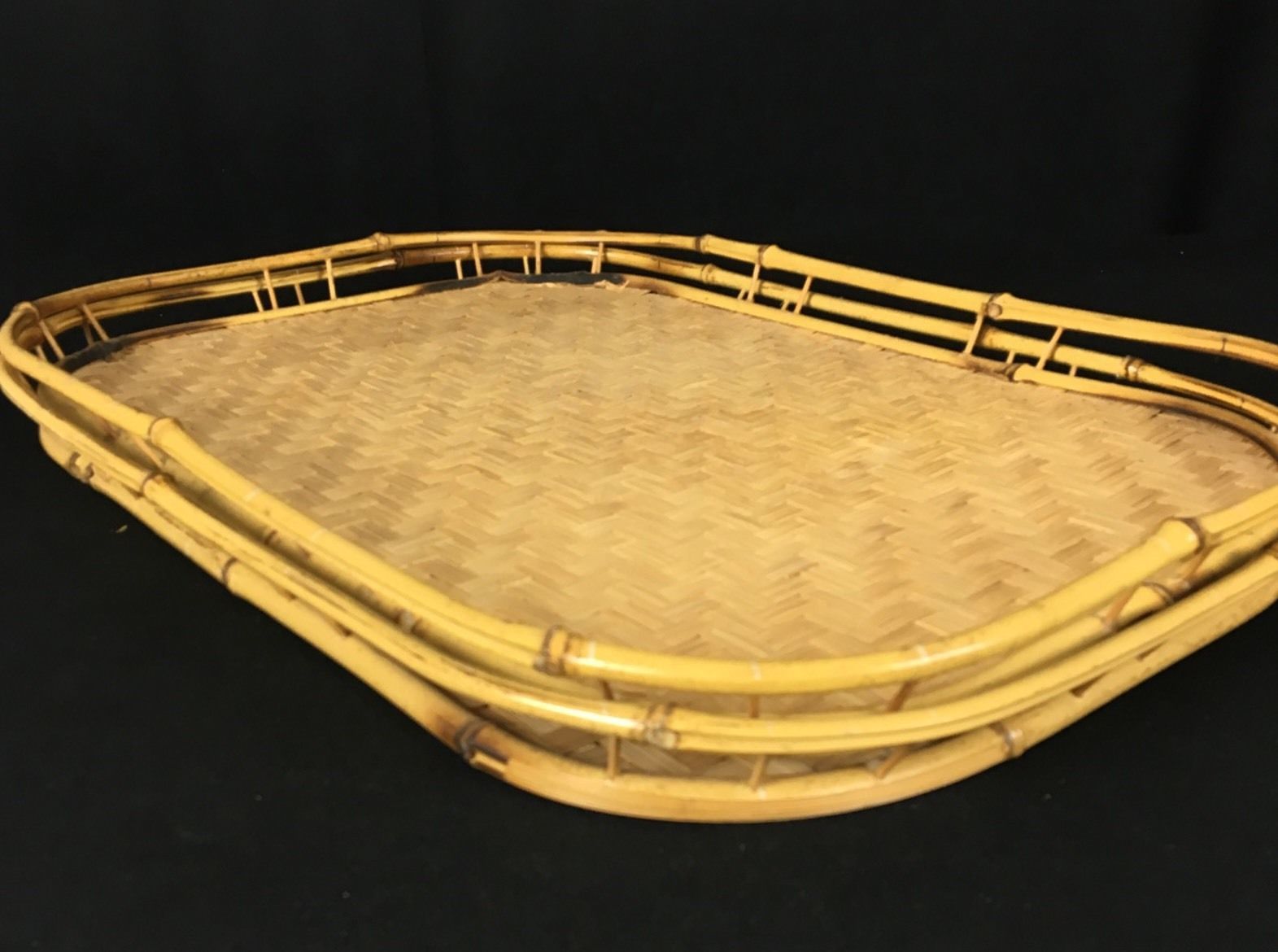 Set of 2 Bamboo Ratan Woven Tiki Lap Tray and 50 similar items