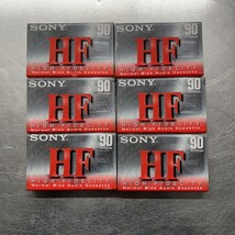 Lot of 6 New Sealed SONY HF 90 Minutes Blank Audio Cassette Tapes Normal Bias - $16.99