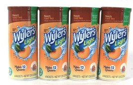 4 Wyler's Light 1.35 Oz Peach Iced Tea Sugar Free 6 Pitcher Packs Drink Mix