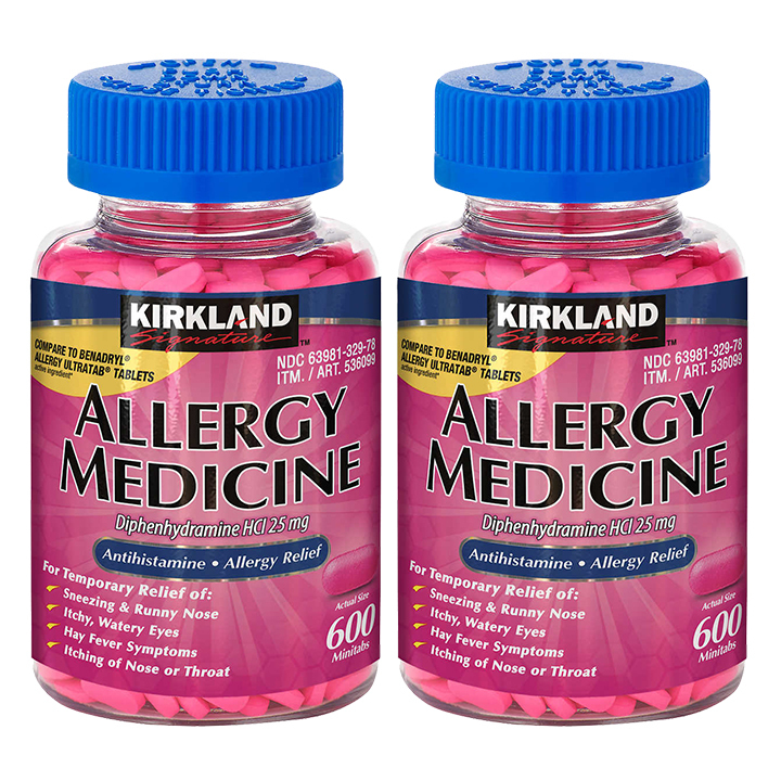 Primary image for Kirkland Signature Allergy Relief Medicine HCI 25 mg 600 Minitab (2 Pack)