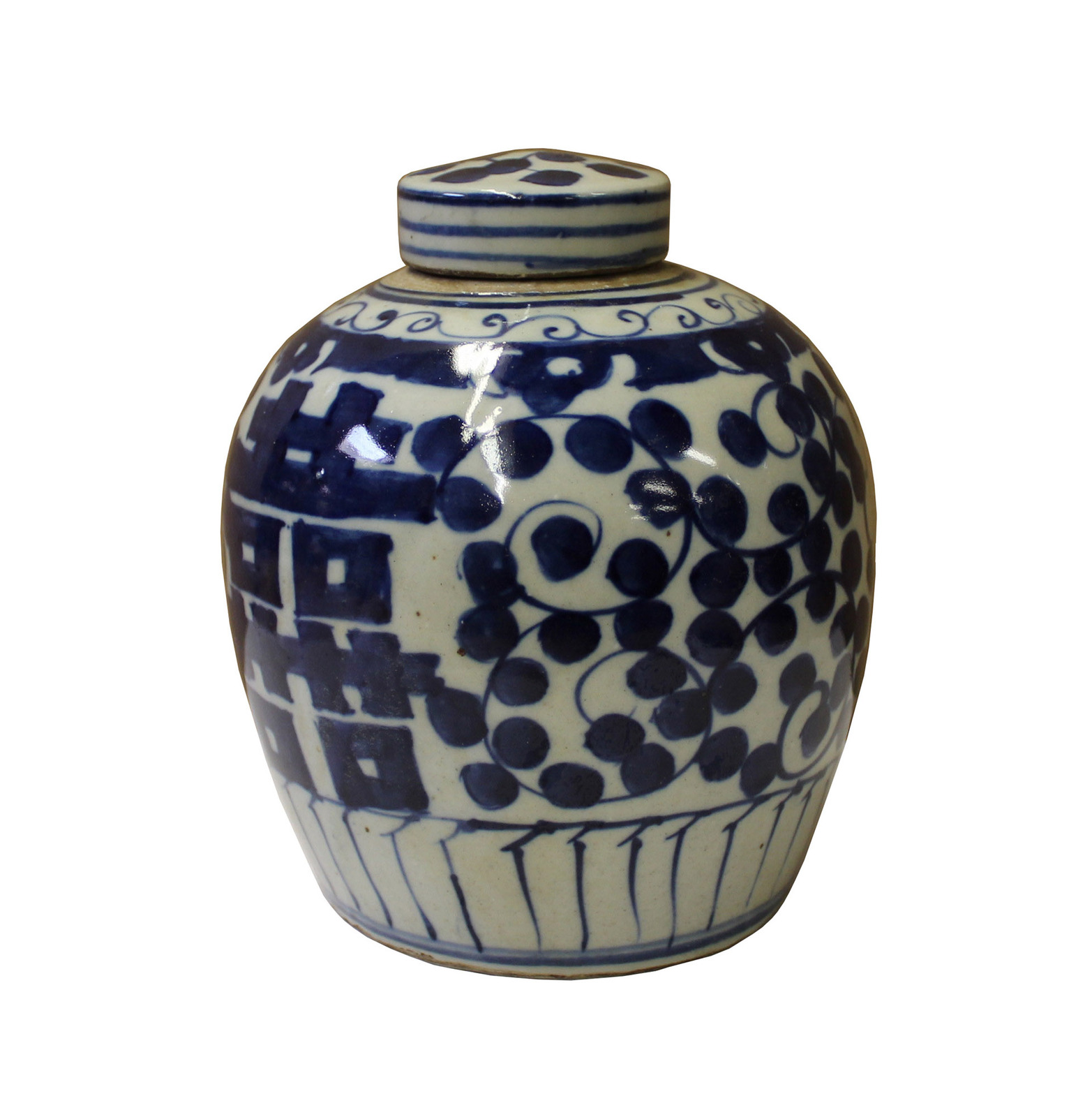 Chinese Oriental Small Blue White Porcelain Ginger Jar cs4433 