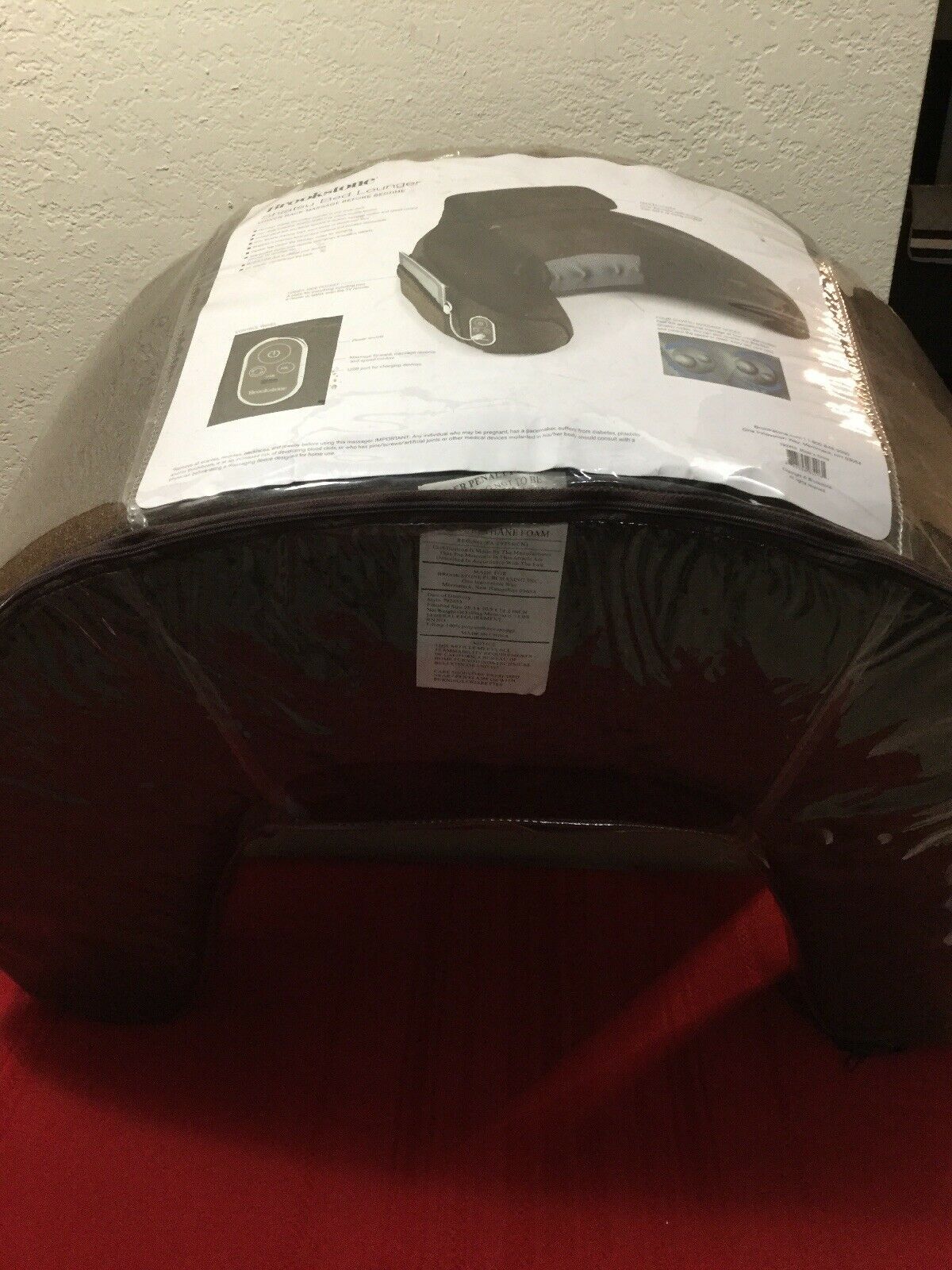 Brookstone Shiatsu Massaging Bed Rest Backrest Pillow Lounger Plush NAP ...