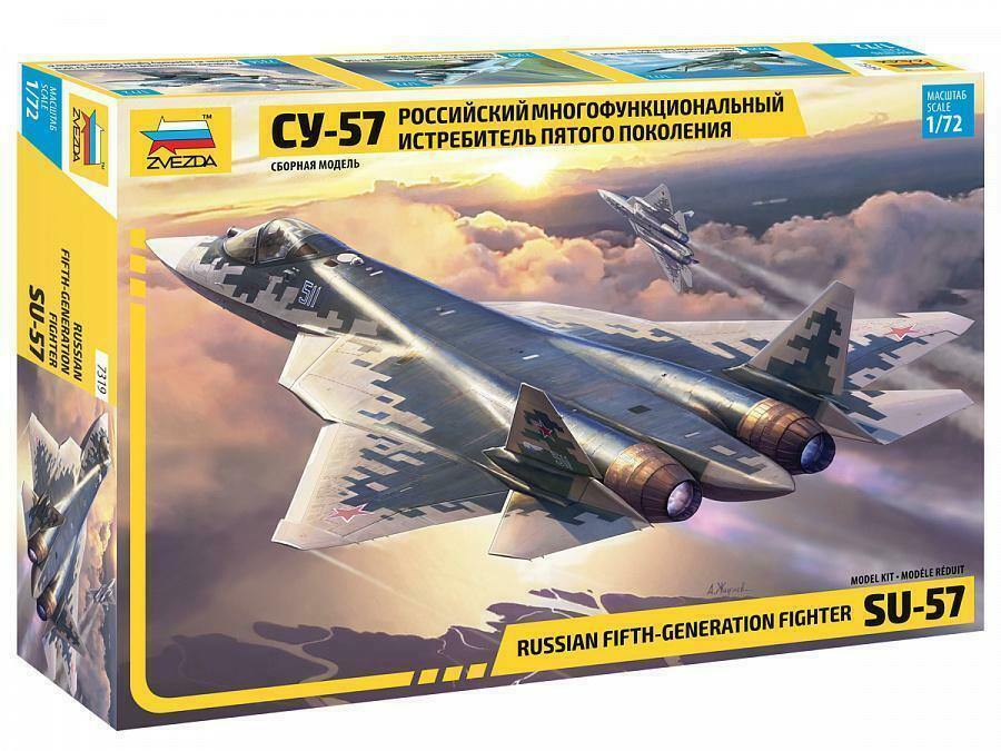 Zvezda Model 7319 Russian fifth-generation fighter SU-57, scale 1/72